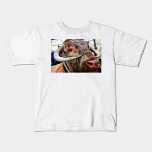 English Long Horn Cow Cattle Kids T-Shirt